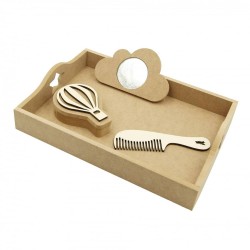 Set Blank - Model Printre Nori - Tava + Oglinda + Cutie + Pieptene