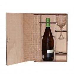 Cutie Cadou din Lemn pentru Vin - Model Carte
